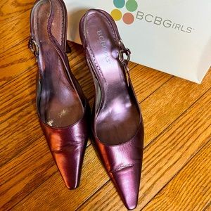 BCBGirls metallic purple heels
